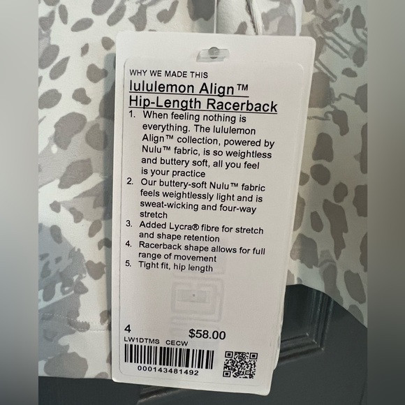 L-24 🍋Lululemon🍋Align Hip-Length Racerback Tank Top Size 4 - Picture 6 of 8